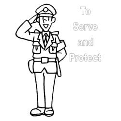 Disegno da colorare: Poliziotto (Mestieri e Professioni) #105391 - Pagine da Colorare Stampabili Gratuite