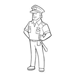 Disegno da colorare: Poliziotto (Mestieri e Professioni) #105397 - Pagine da Colorare Stampabili Gratuite