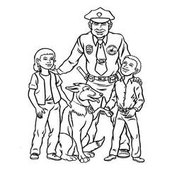 Disegno da colorare: Poliziotto (Mestieri e Professioni) #105411 - Pagine da Colorare Stampabili Gratuite