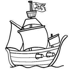 Disegno da colorare: Nave pirata (Trasporto) #138223 - Pagine da Colorare Stampabili Gratuite