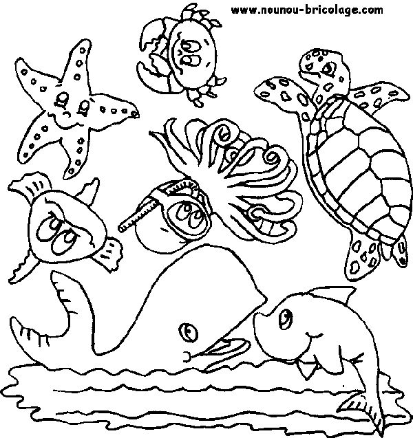 Disegno da colorare: animali marini (Animali) #22007 - Pagine da Colorare Stampabili Gratuite