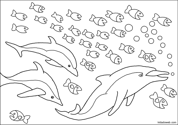 Disegno da colorare: Delfino (Animali) #5183 - Pagine da Colorare Stampabili Gratuite