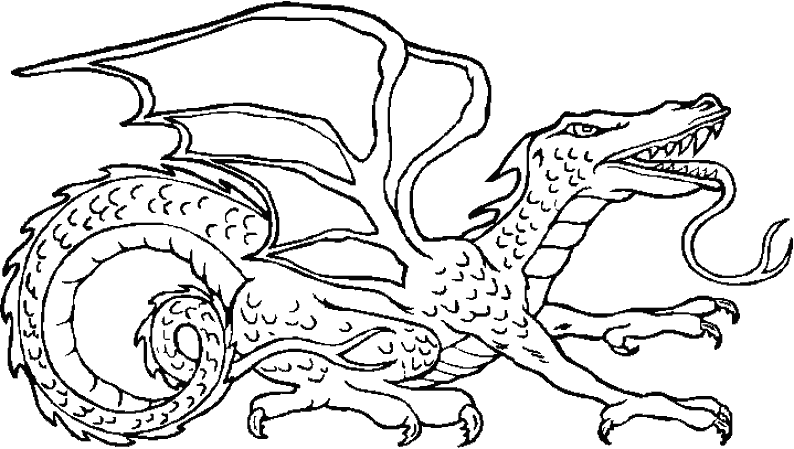 Disegno da colorare: Drago (Animali) #5710 - Pagine da Colorare Stampabili Gratuite