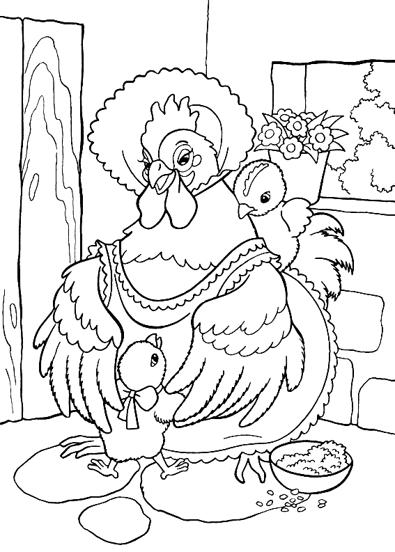 Disegno da colorare: Gallina (Animali) #17525 - Pagine da Colorare Stampabili Gratuite