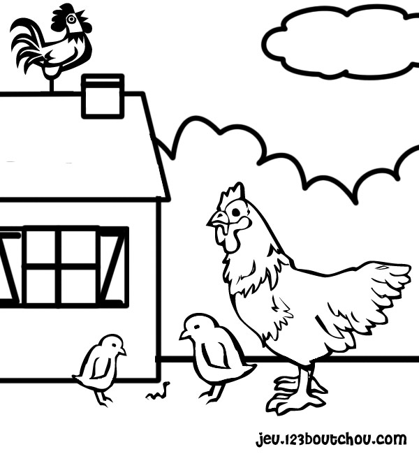 Disegno da colorare: Gallina (Animali) #17592 - Pagine da Colorare Stampabili Gratuite