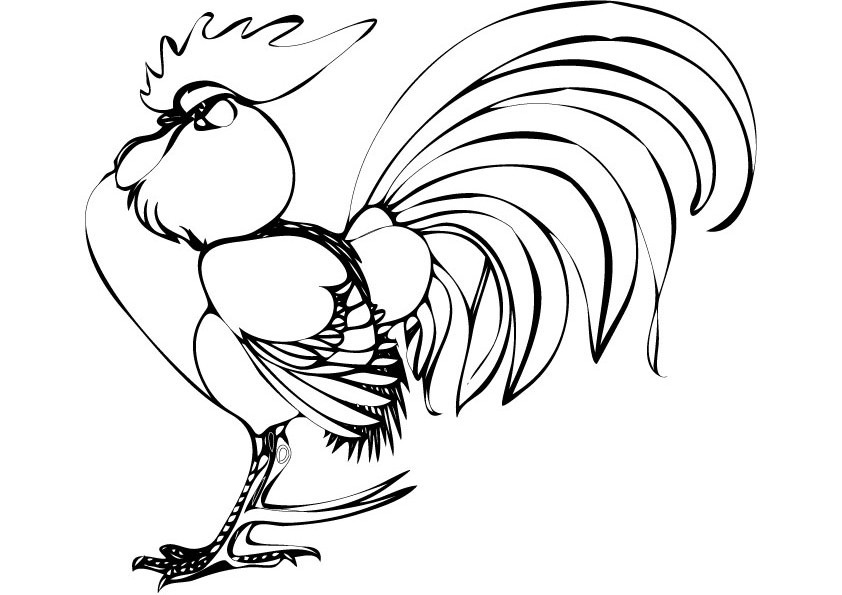 Disegno da colorare: Gallo (Animali) #4211 - Pagine da Colorare Stampabili Gratuite