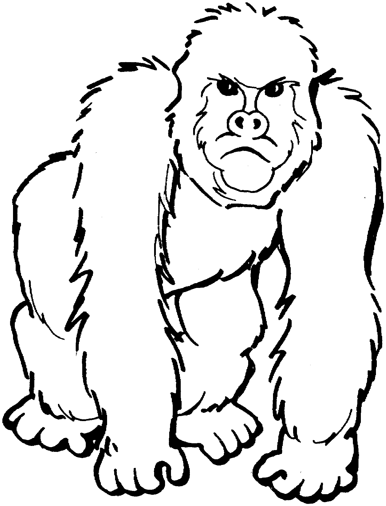 Disegno da colorare: Gorilla (Animali) #7419 - Pagine da Colorare Stampabili Gratuite