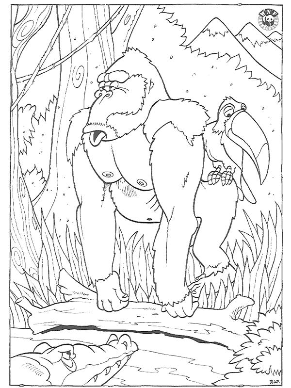 Disegno da colorare: Gorilla (Animali) #7432 - Pagine da Colorare Stampabili Gratuite