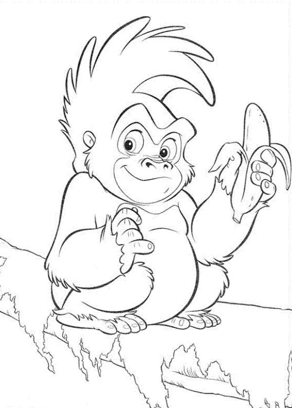 Disegno da colorare: Gorilla (Animali) #7478 - Pagine da Colorare Stampabili Gratuite