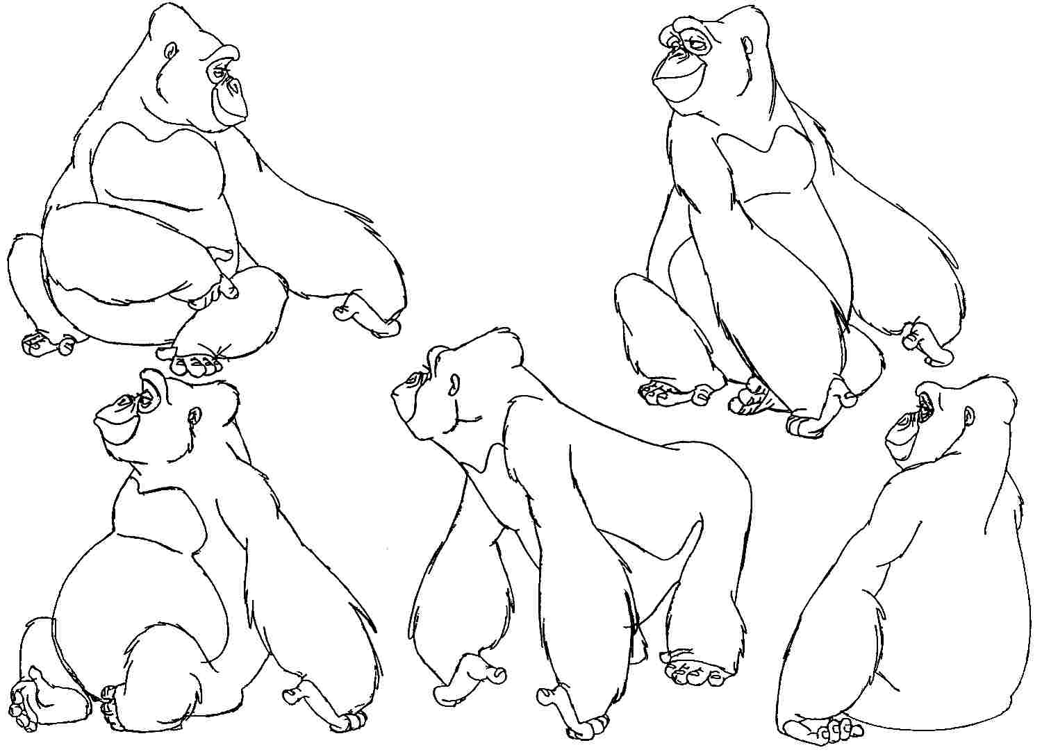 Disegno da colorare: Gorilla (Animali) #7496 - Pagine da Colorare Stampabili Gratuite