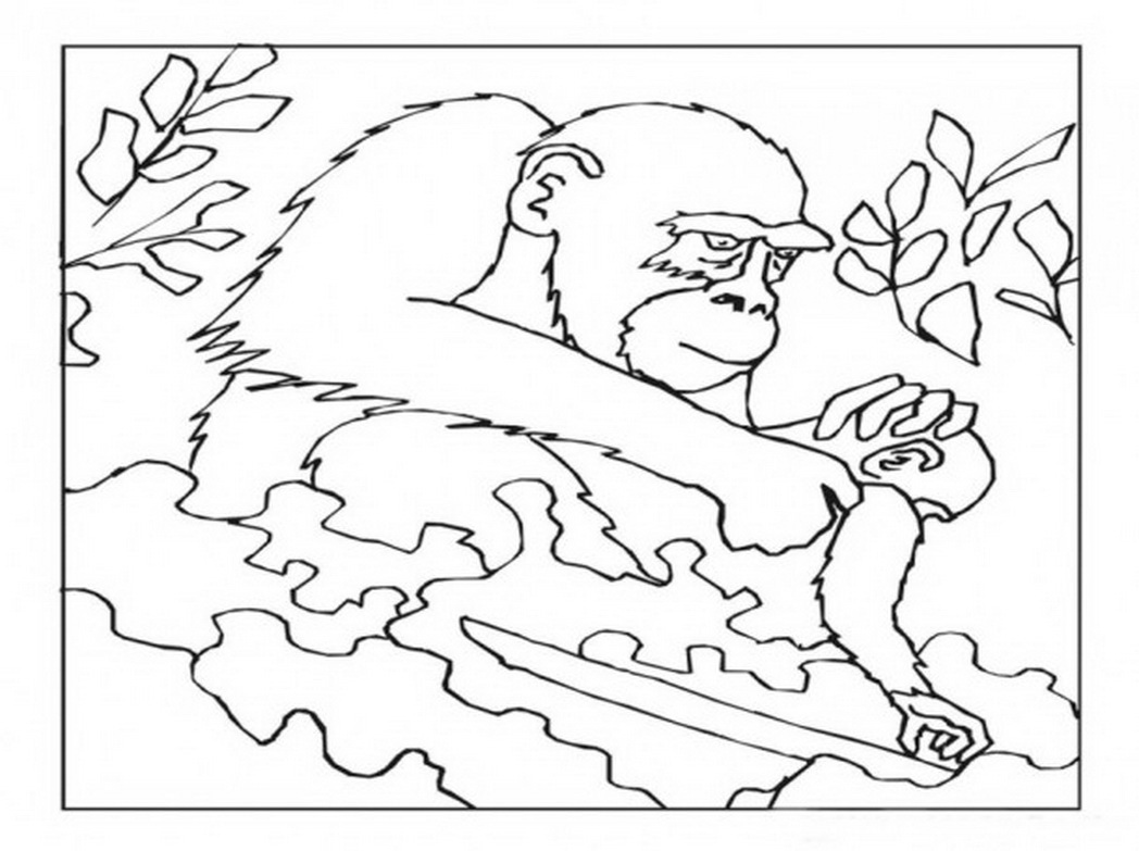Disegno da colorare: Gorilla (Animali) #7512 - Pagine da Colorare Stampabili Gratuite