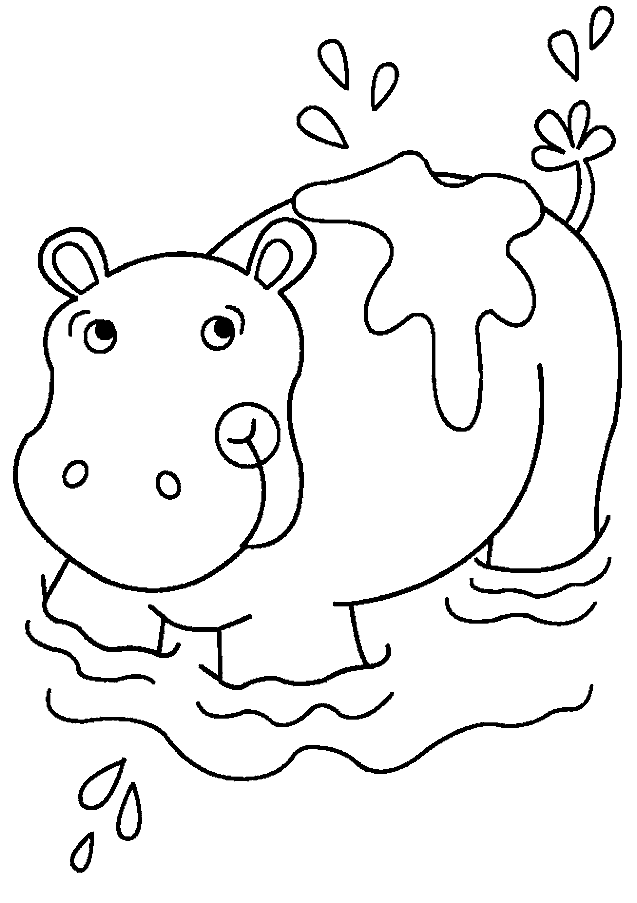 Disegno da colorare: Ippopotamo (Animali) #8613 - Pagine da Colorare Stampabili Gratuite