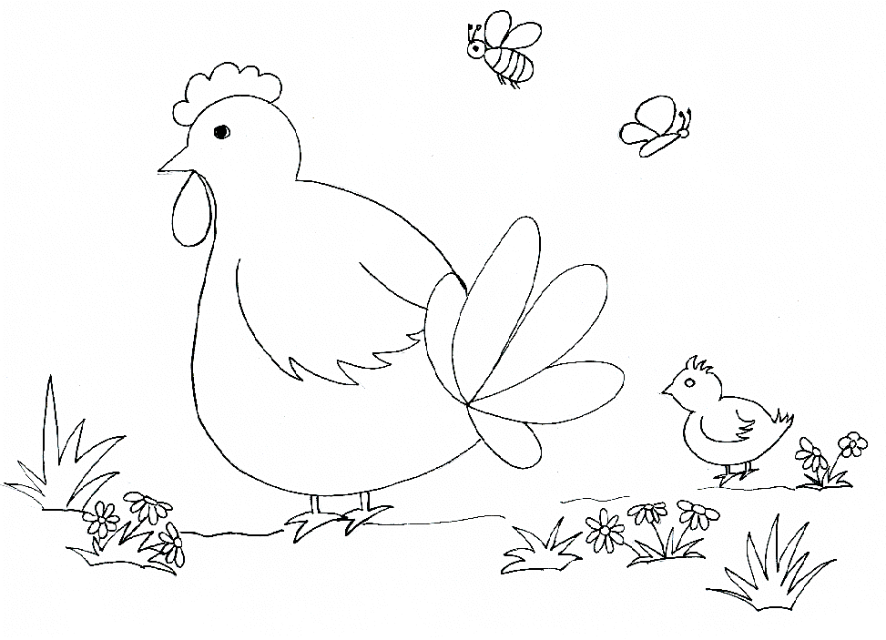 Disegno da colorare: Pollo (Animali) #17232 - Pagine da Colorare Stampabili Gratuite