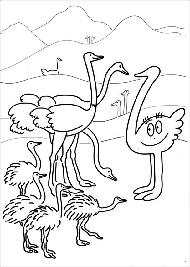 Disegno da colorare: Struzzo (Animali) #722 - Pagine da Colorare Stampabili Gratuite
