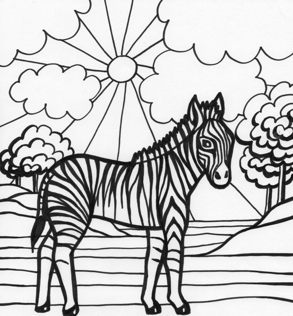 Disegno da colorare: Zebra (Animali) #13079 - Pagine da Colorare Stampabili Gratuite
