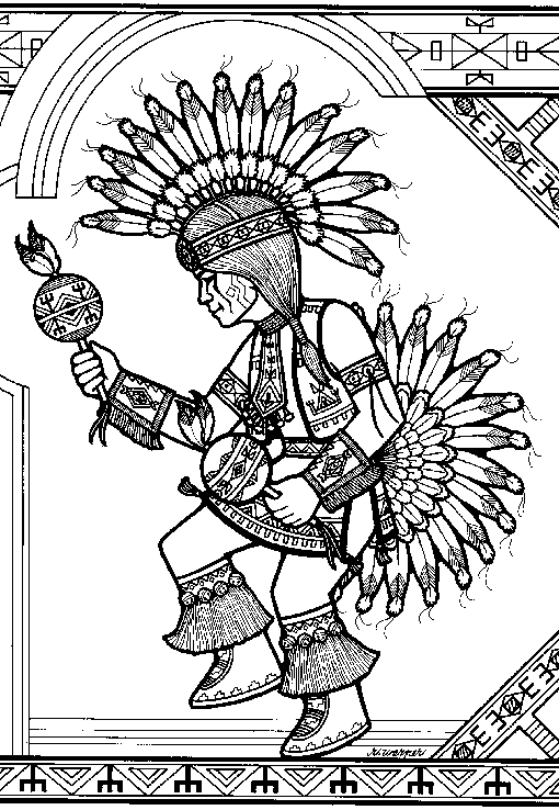 Disegno da colorare: indiano americano (Caratteri) #149011 - Pagine da Colorare Stampabili Gratuite
