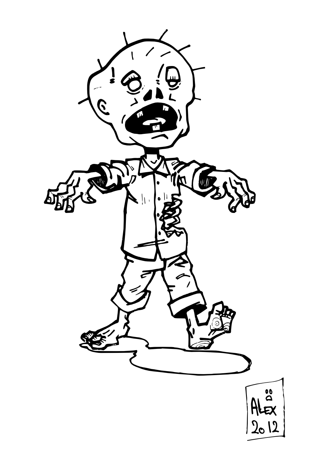 Disegno da colorare: zombie (Caratteri) #85589 - Pagine da Colorare Stampabili Gratuite