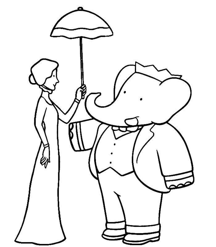 Disegno da colorare: babar (Cartoni animati) #27869 - Pagine da Colorare Stampabili Gratuite