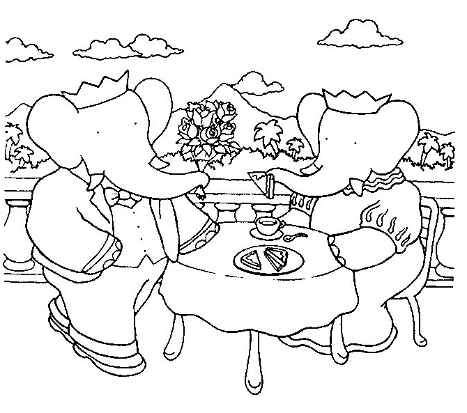 Disegno da colorare: babar (Cartoni animati) #27919 - Pagine da Colorare Stampabili Gratuite