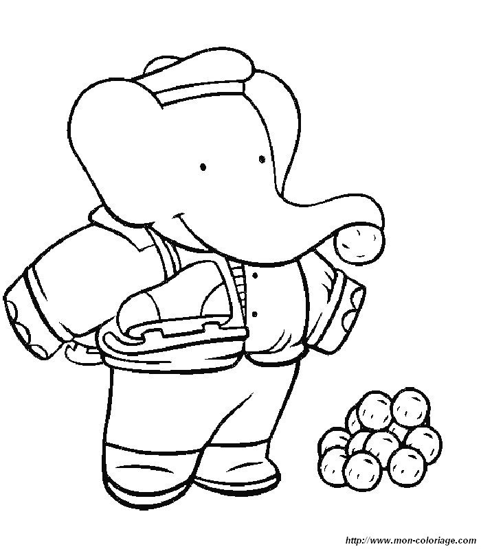 Disegno da colorare: babar (Cartoni animati) #27967 - Pagine da Colorare Stampabili Gratuite