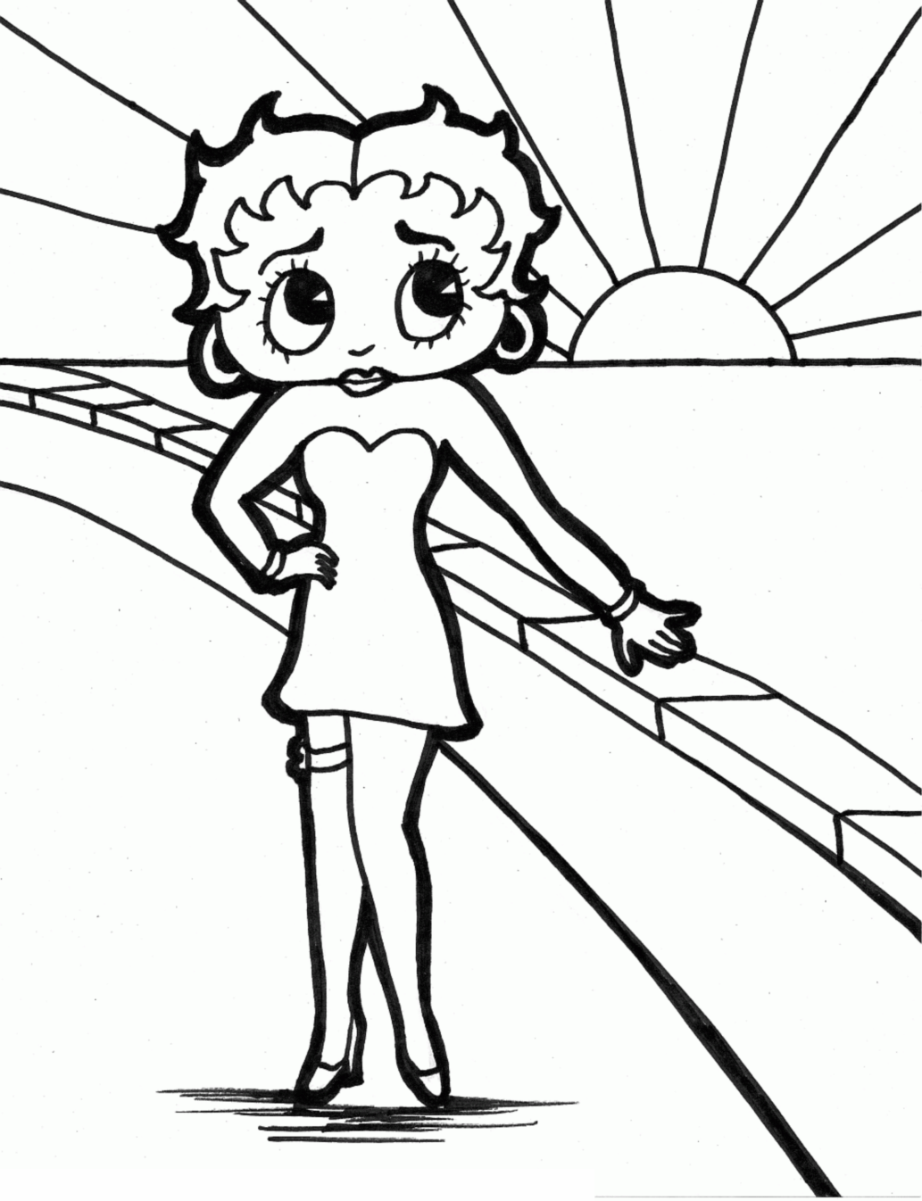 Disegno da colorare: Betty Boop (Cartoni animati) #26074 - Pagine da Colorare Stampabili Gratuite