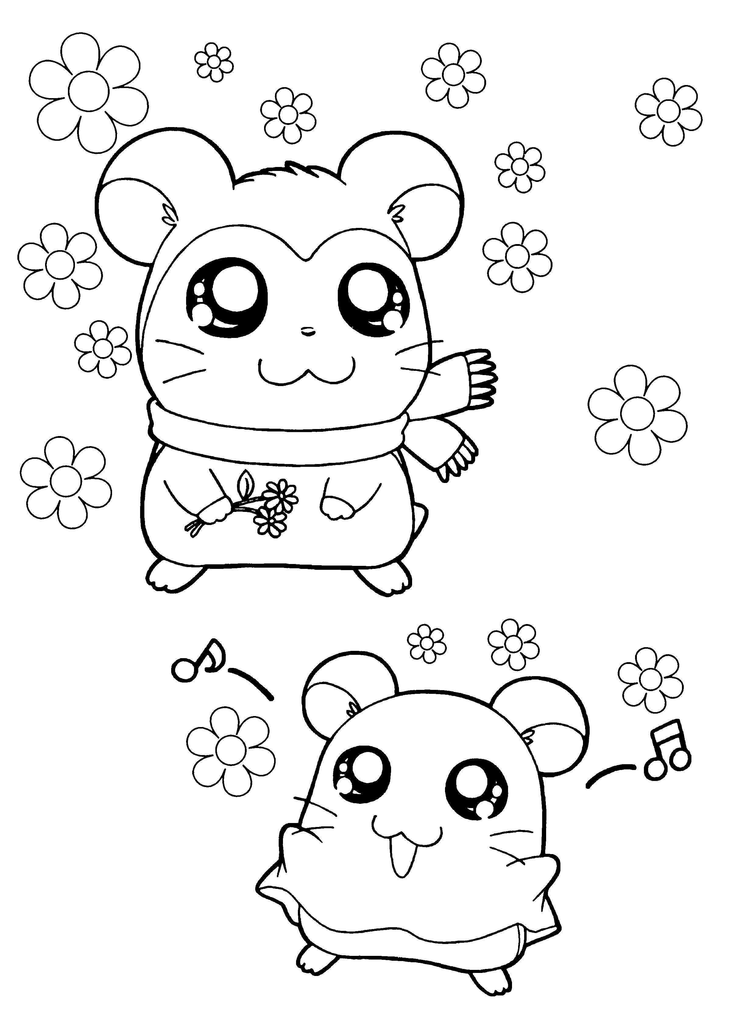 Disegno da colorare: Hamtaro (Cartoni animati) #39947 - Pagine da Colorare Stampabili Gratuite