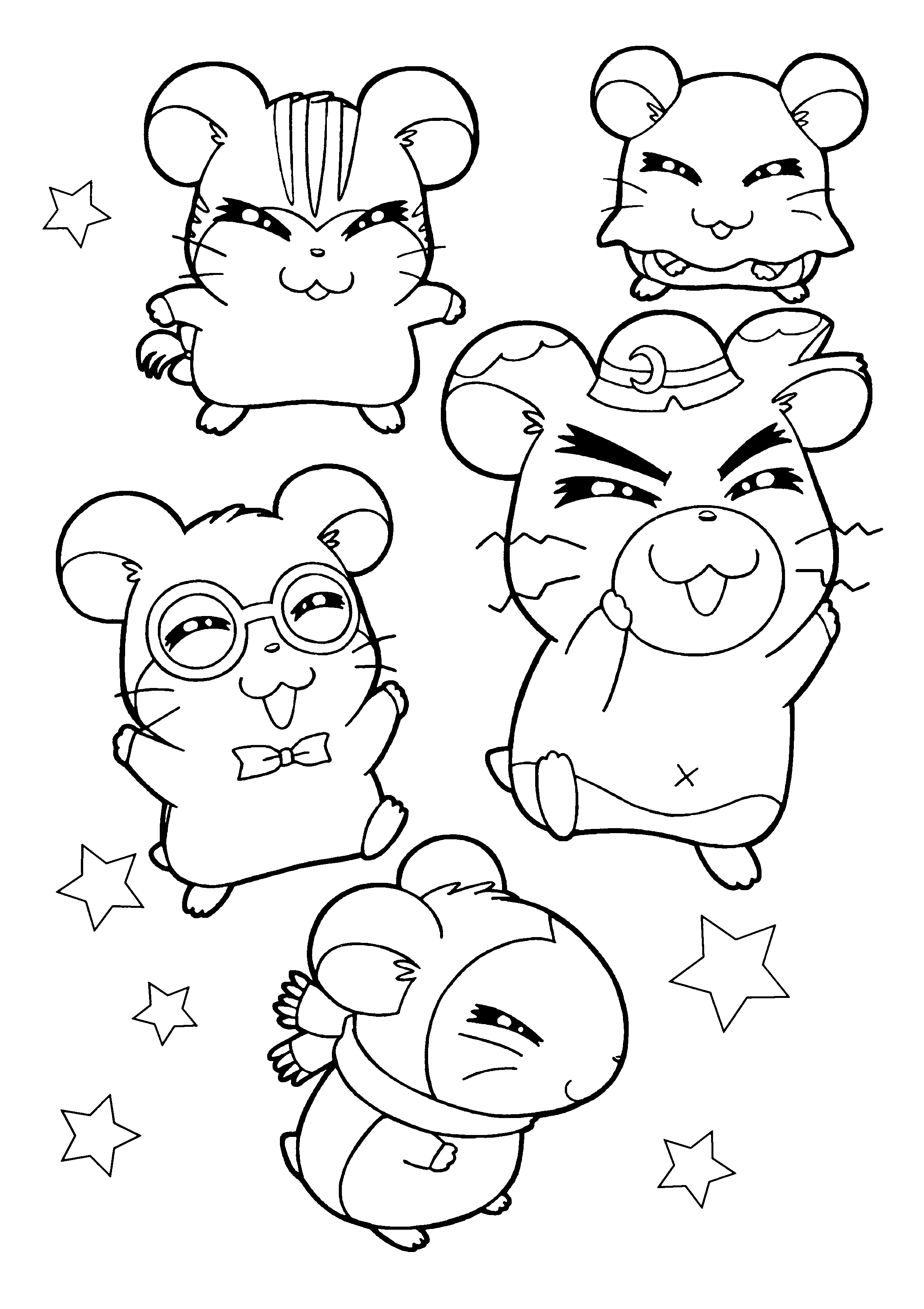 Disegno da colorare: Hamtaro (Cartoni animati) #39966 - Pagine da Colorare Stampabili Gratuite