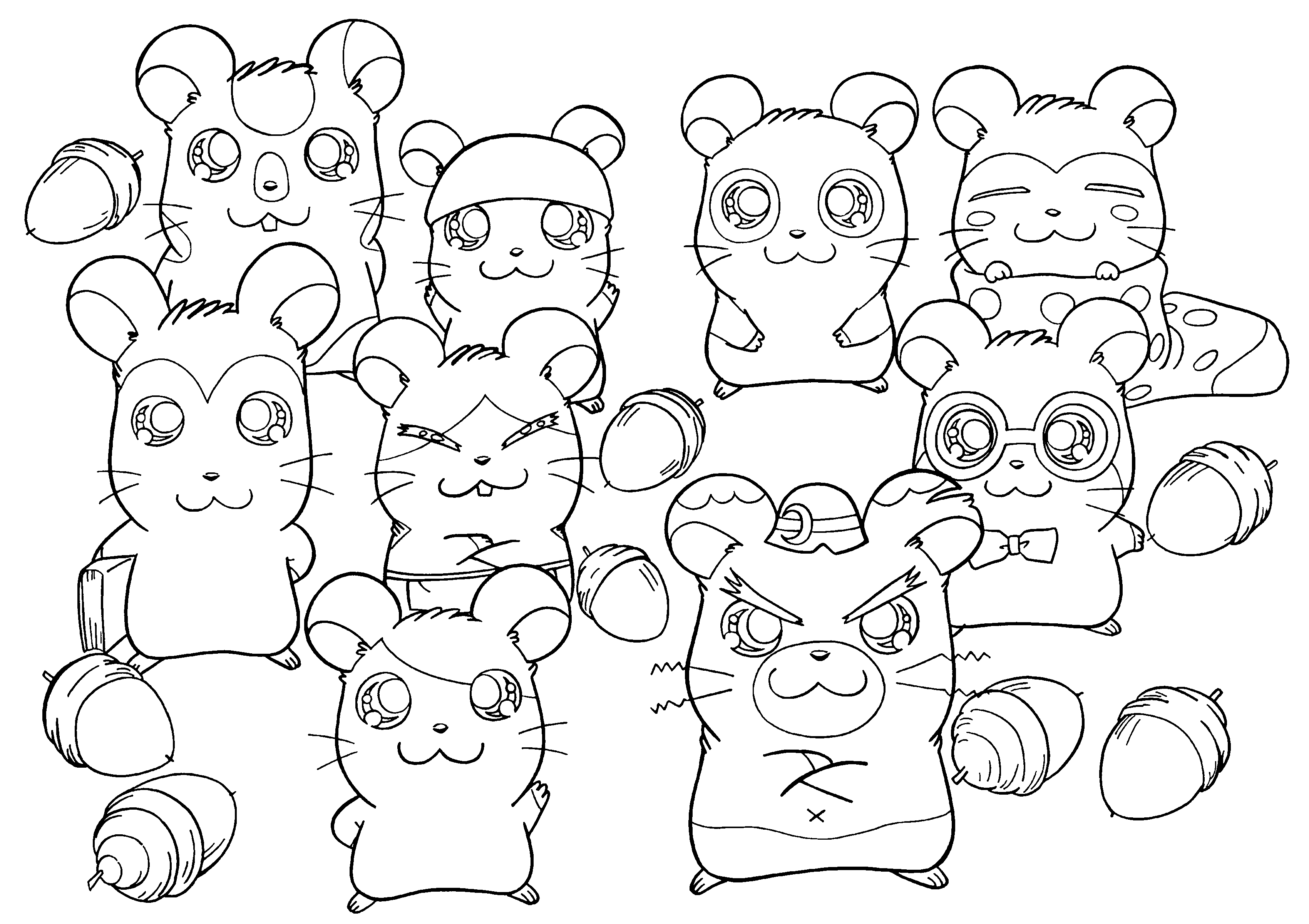 Disegno da colorare: Hamtaro (Cartoni animati) #39969 - Pagine da Colorare Stampabili Gratuite