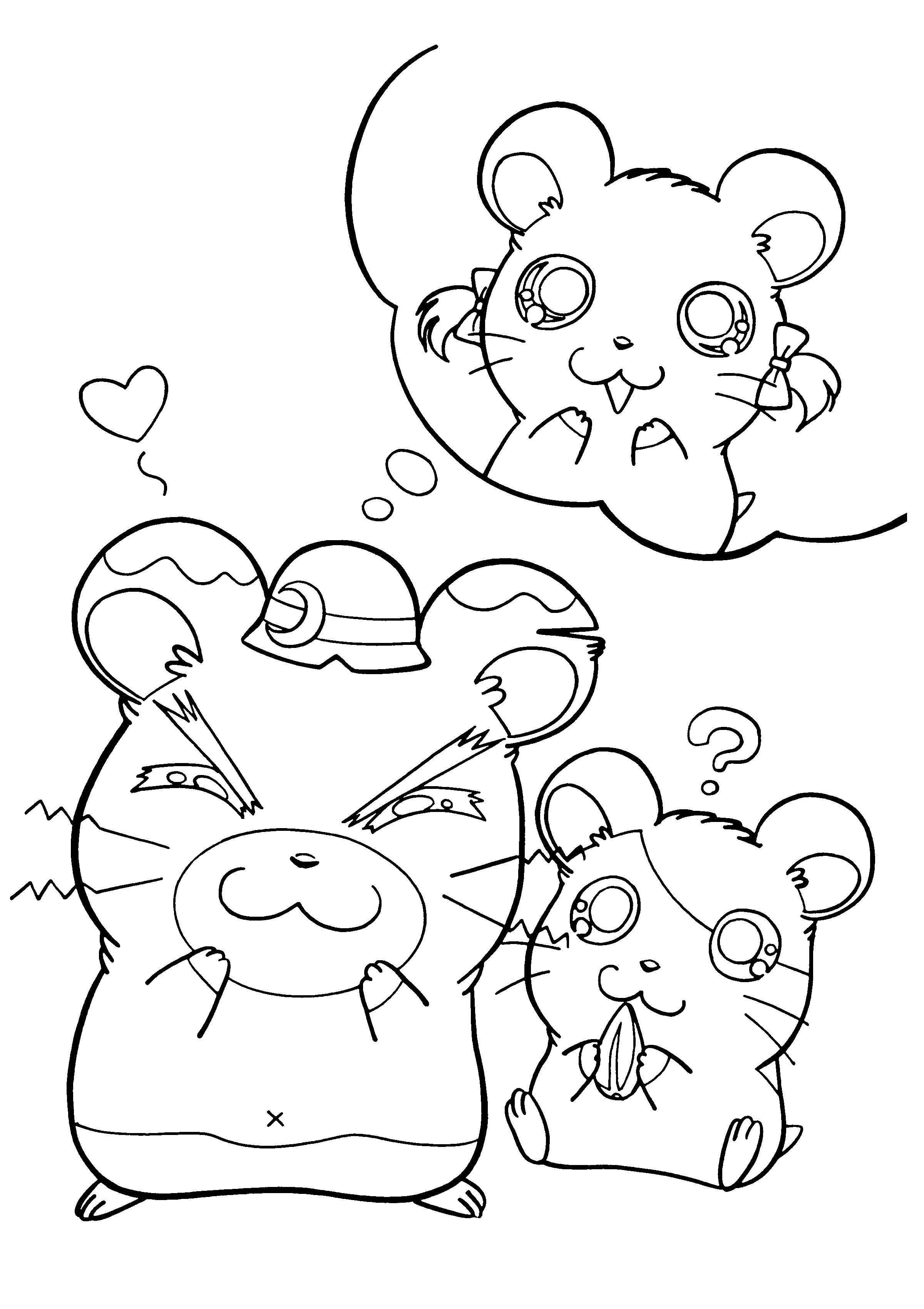 Disegno da colorare: Hamtaro (Cartoni animati) #39980 - Pagine da Colorare Stampabili Gratuite