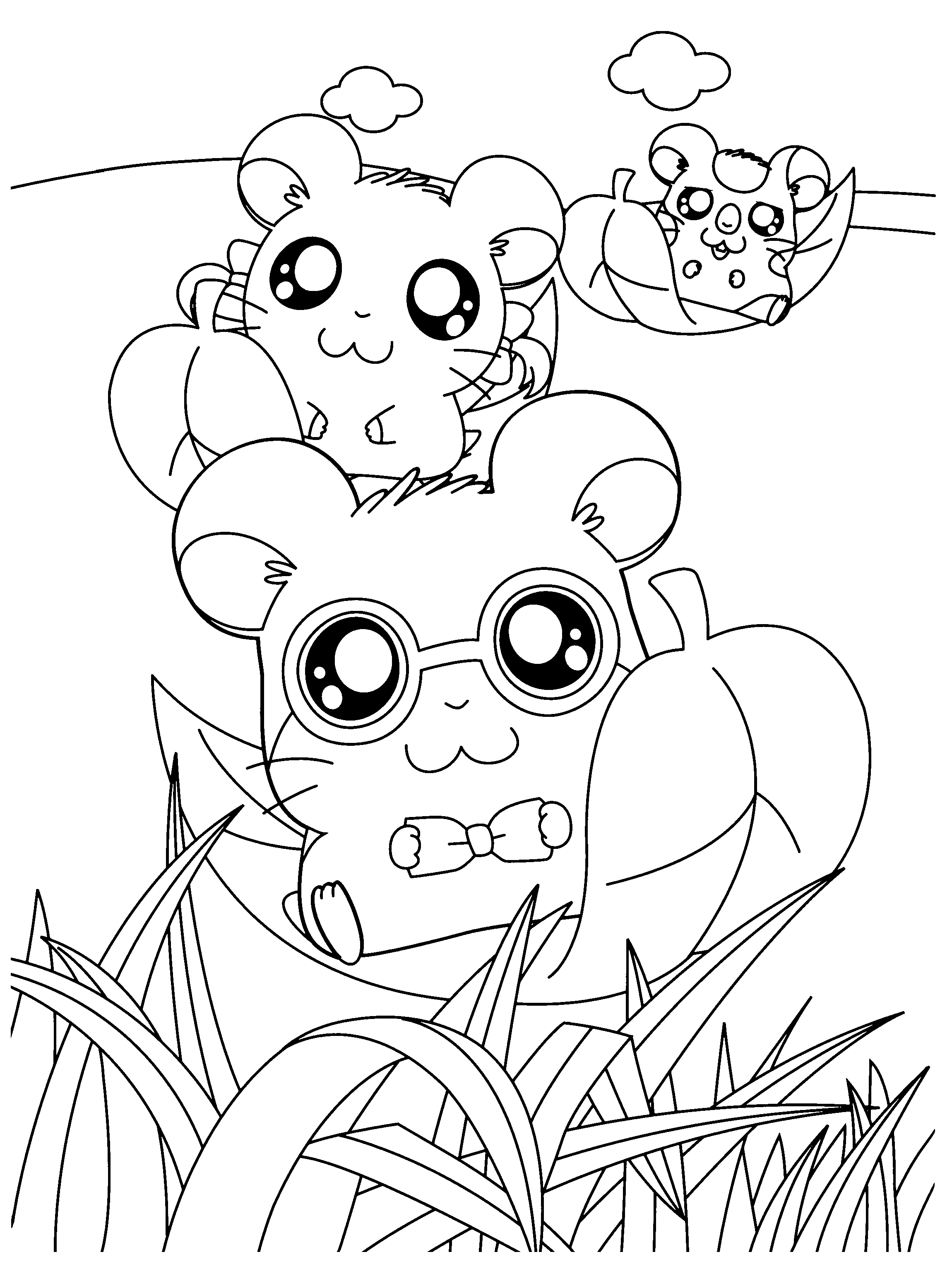 Disegno da colorare: Hamtaro (Cartoni animati) #39986 - Pagine da Colorare Stampabili Gratuite