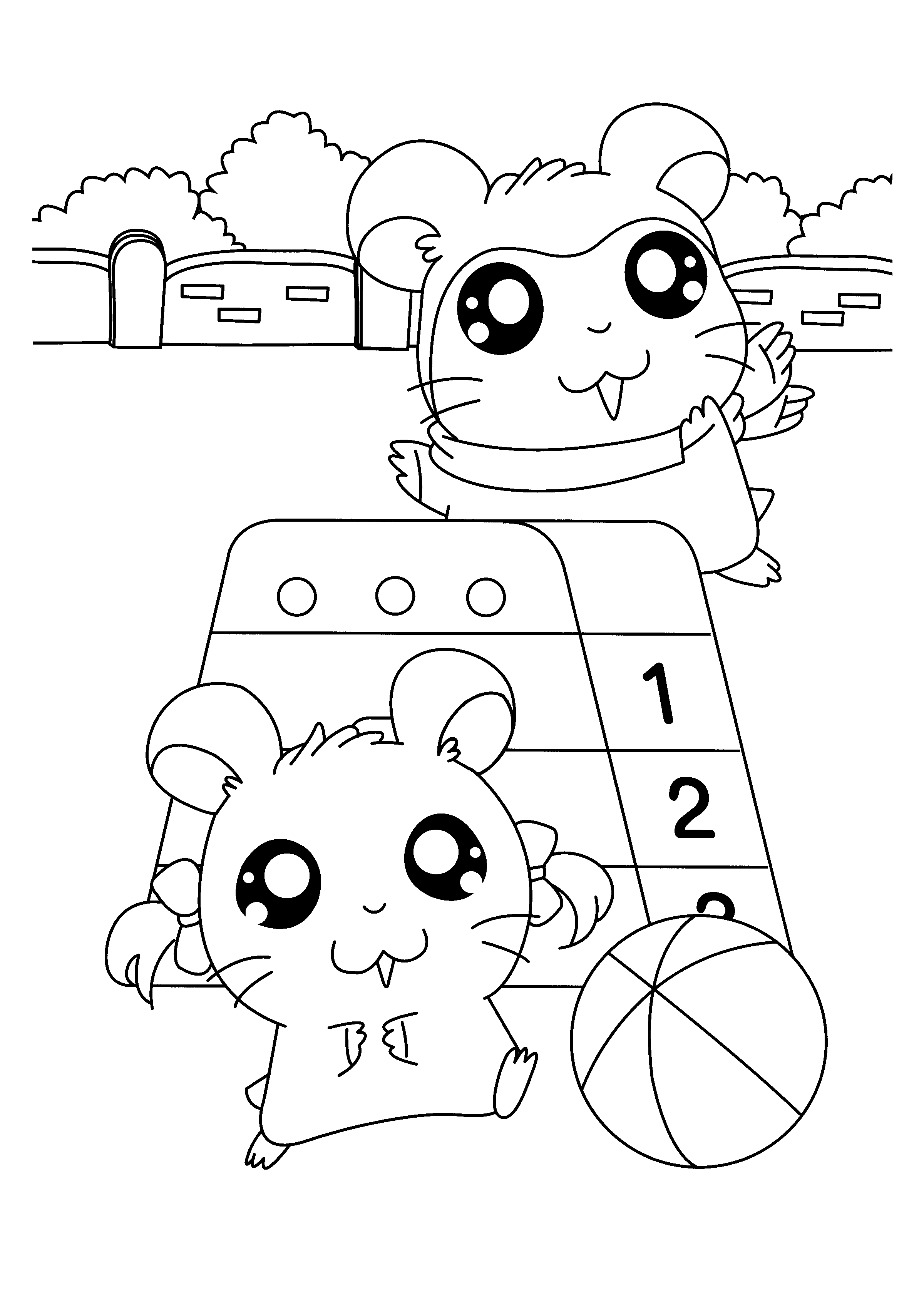 Disegno da colorare: Hamtaro (Cartoni animati) #39995 - Pagine da Colorare Stampabili Gratuite