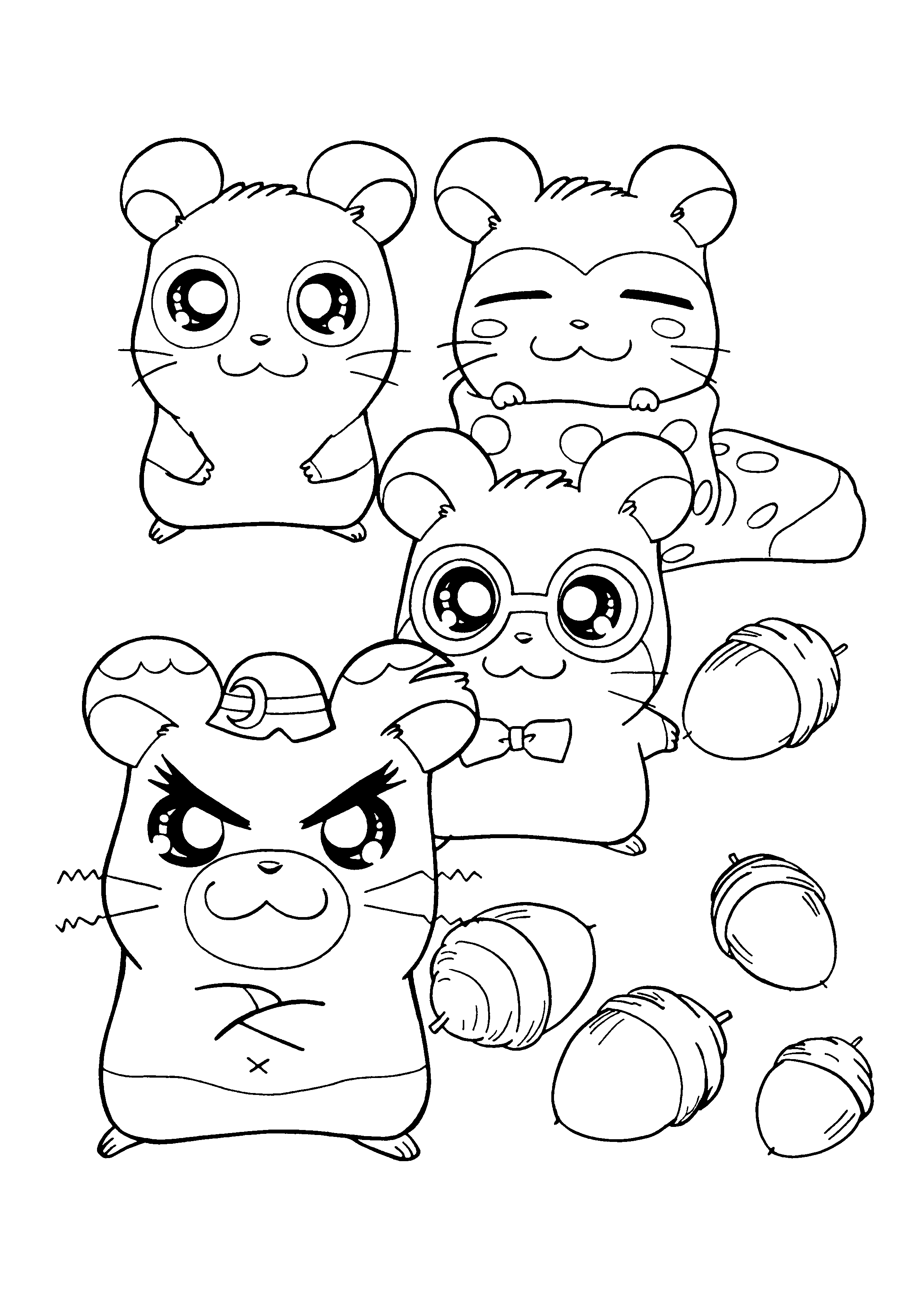 Disegno da colorare: Hamtaro (Cartoni animati) #40008 - Pagine da Colorare Stampabili Gratuite