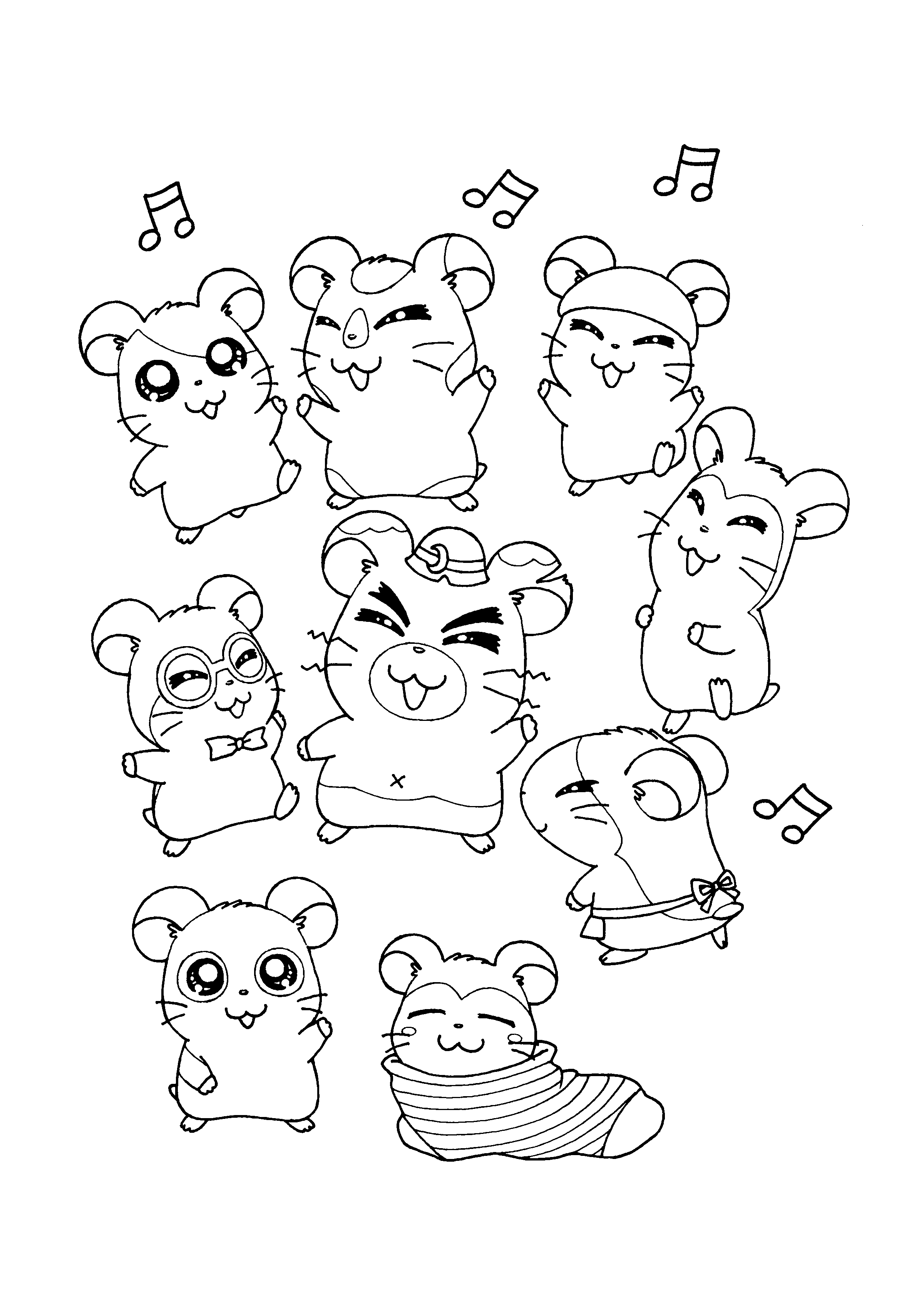 Disegno da colorare: Hamtaro (Cartoni animati) #40047 - Pagine da Colorare Stampabili Gratuite