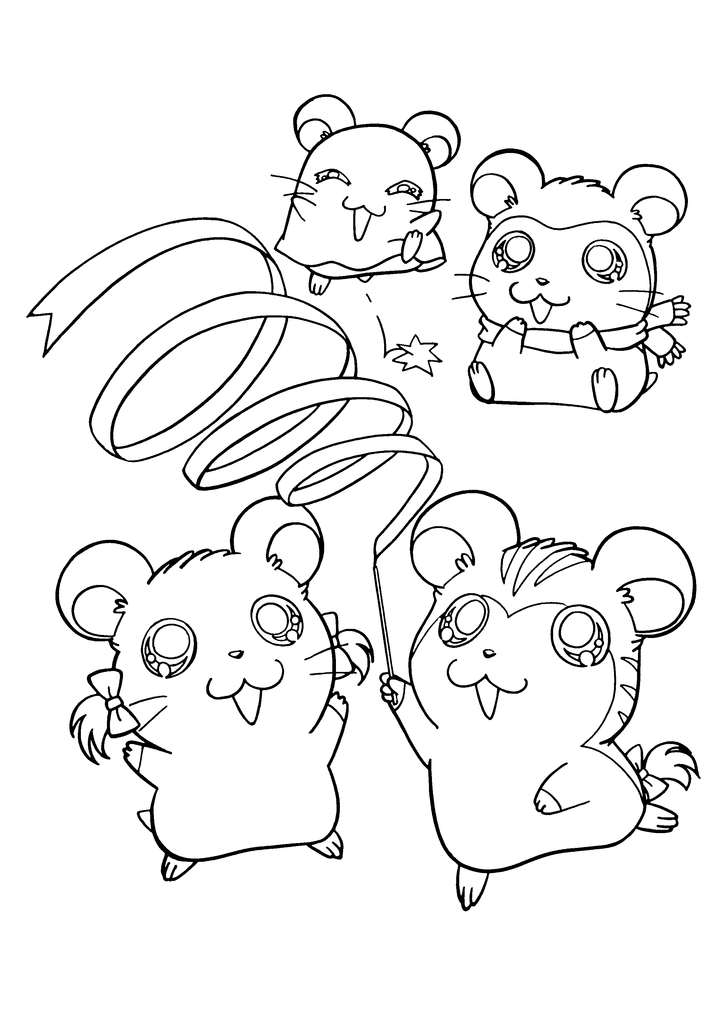 Disegno da colorare: Hamtaro (Cartoni animati) #40069 - Pagine da Colorare Stampabili Gratuite