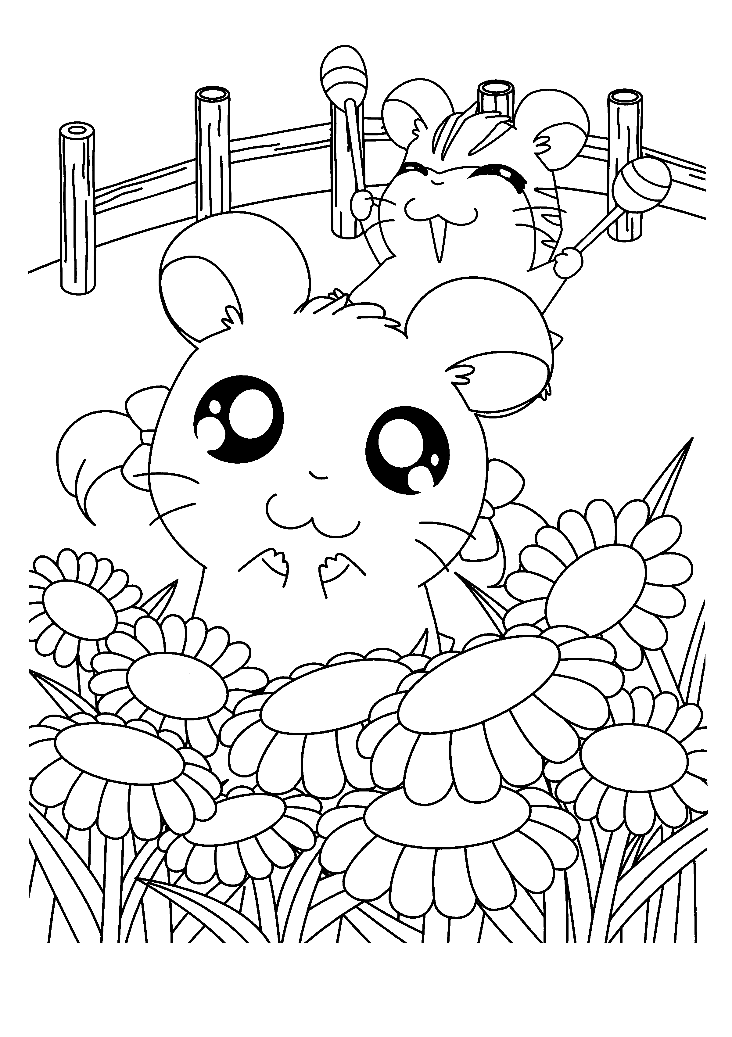 Disegno da colorare: Hamtaro (Cartoni animati) #40077 - Pagine da Colorare Stampabili Gratuite