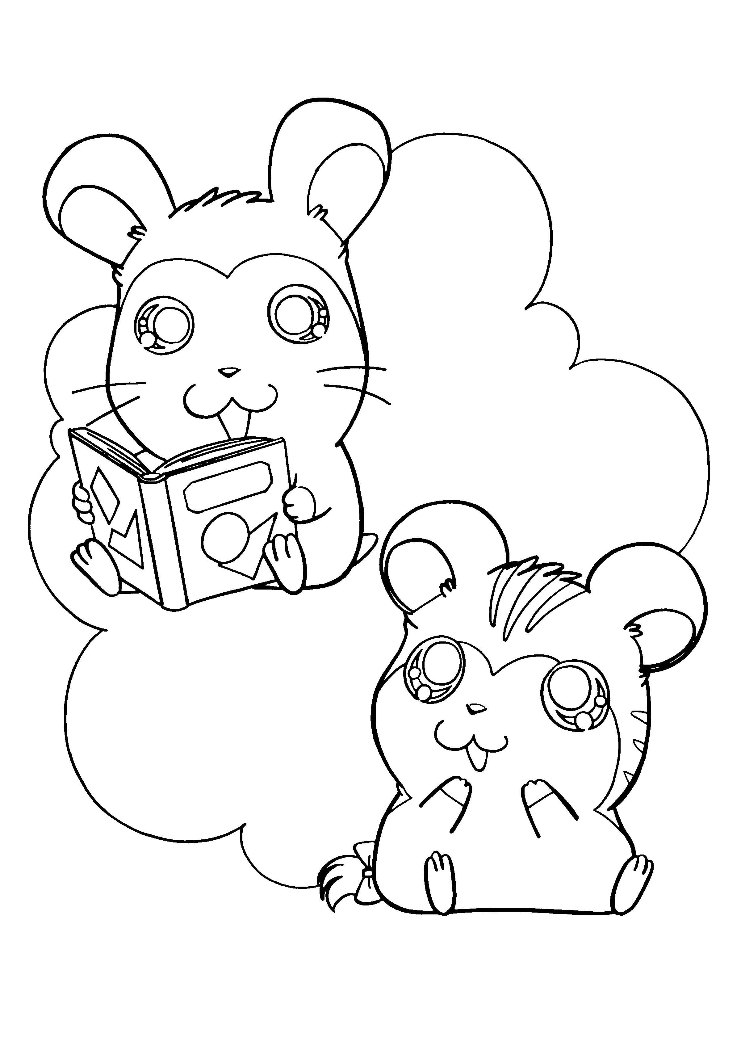 Disegno da colorare: Hamtaro (Cartoni animati) #40080 - Pagine da Colorare Stampabili Gratuite