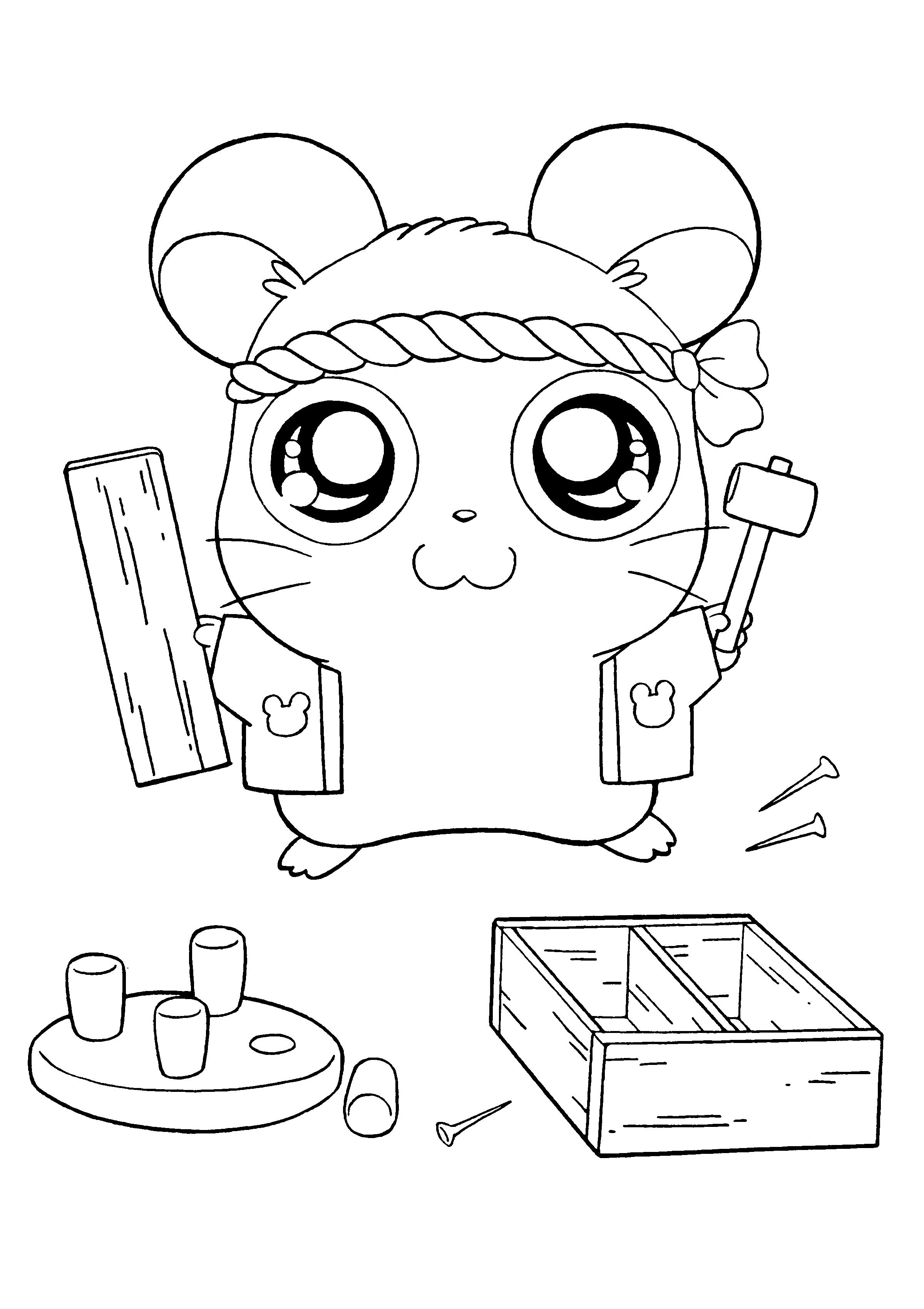 Disegno da colorare: Hamtaro (Cartoni animati) #40086 - Pagine da Colorare Stampabili Gratuite