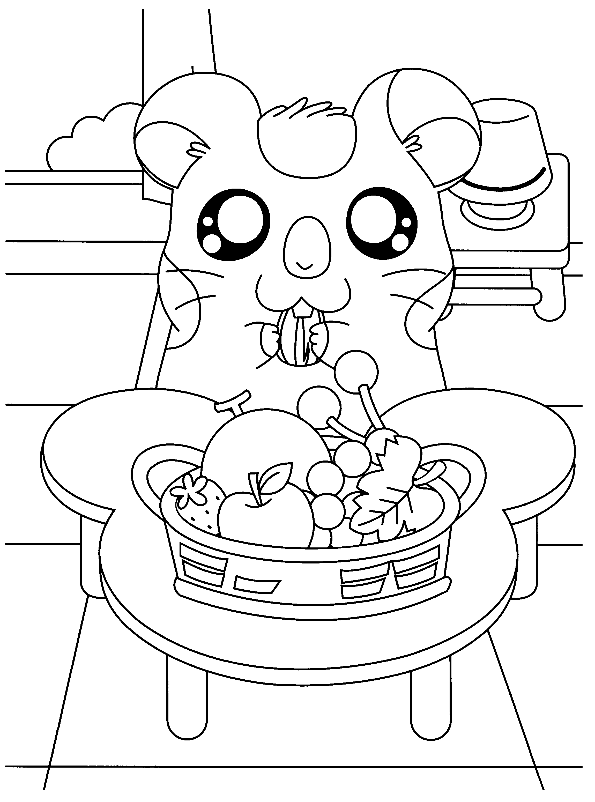 Disegno da colorare: Hamtaro (Cartoni animati) #40091 - Pagine da Colorare Stampabili Gratuite