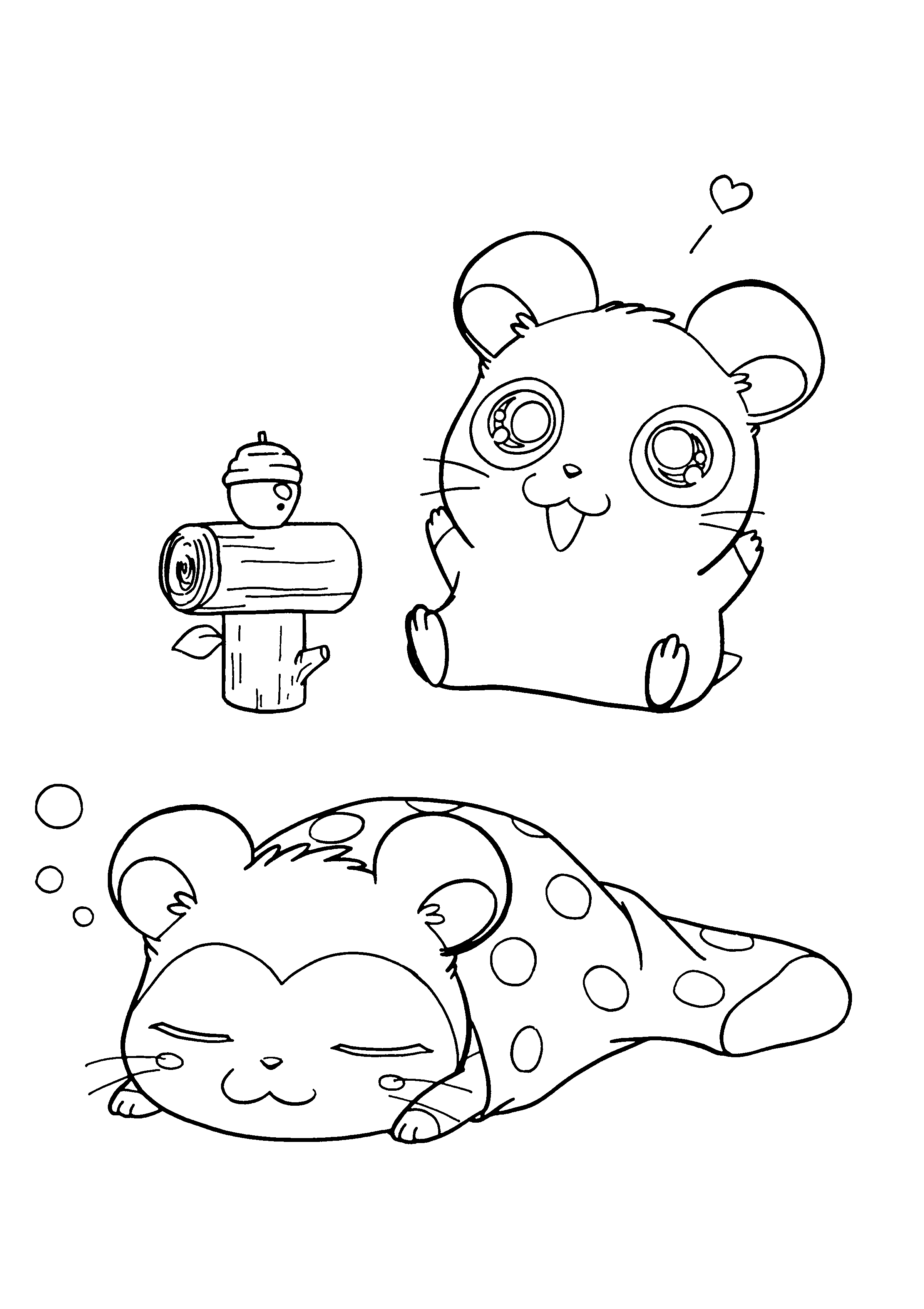 Disegno da colorare: Hamtaro (Cartoni animati) #40096 - Pagine da Colorare Stampabili Gratuite