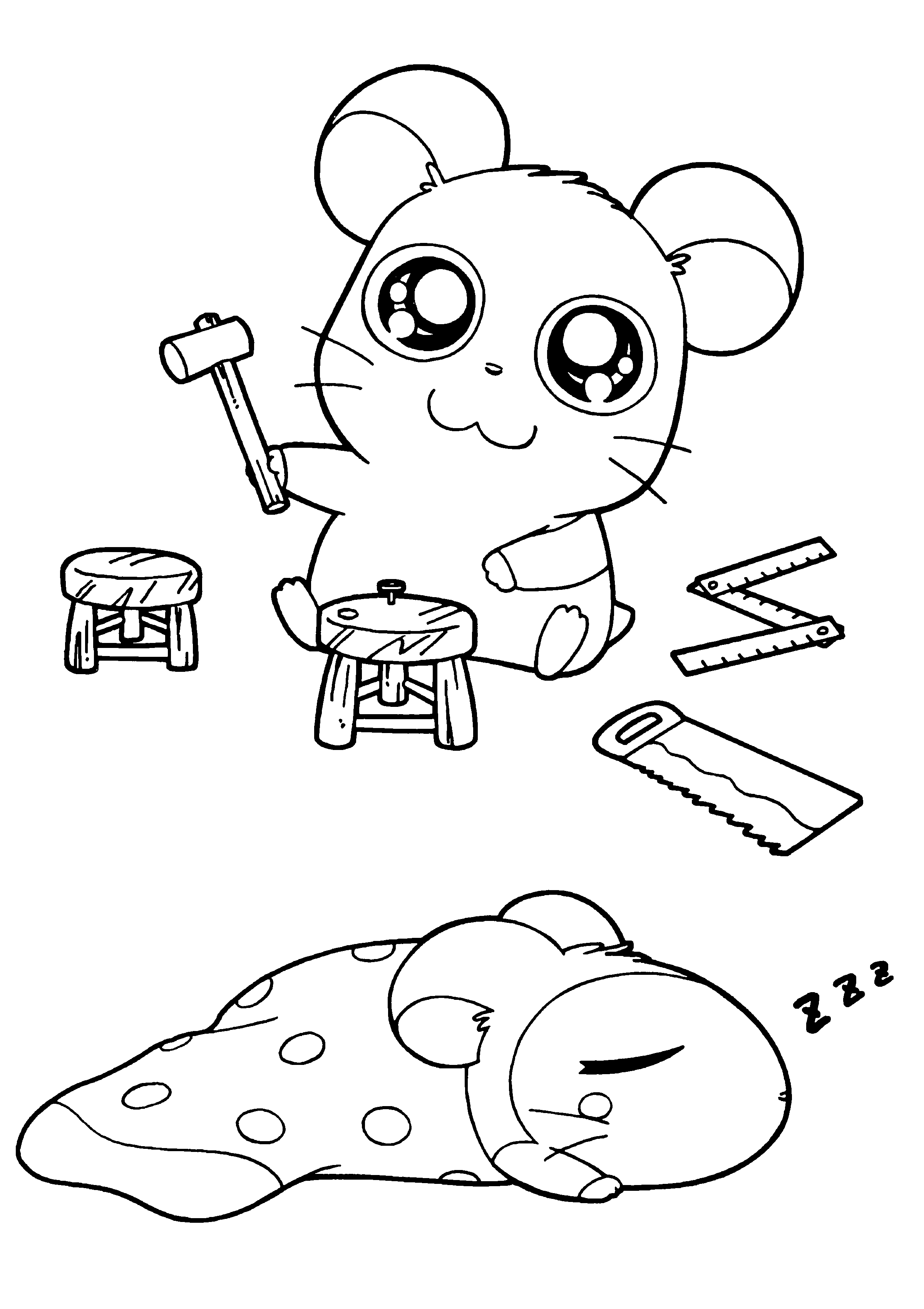 Disegno da colorare: Hamtaro (Cartoni animati) #40112 - Pagine da Colorare Stampabili Gratuite