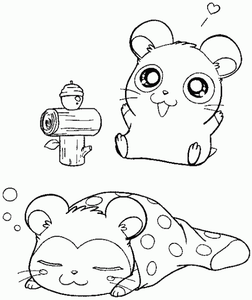 Disegno da colorare: Hamtaro (Cartoni animati) #40126 - Pagine da Colorare Stampabili Gratuite