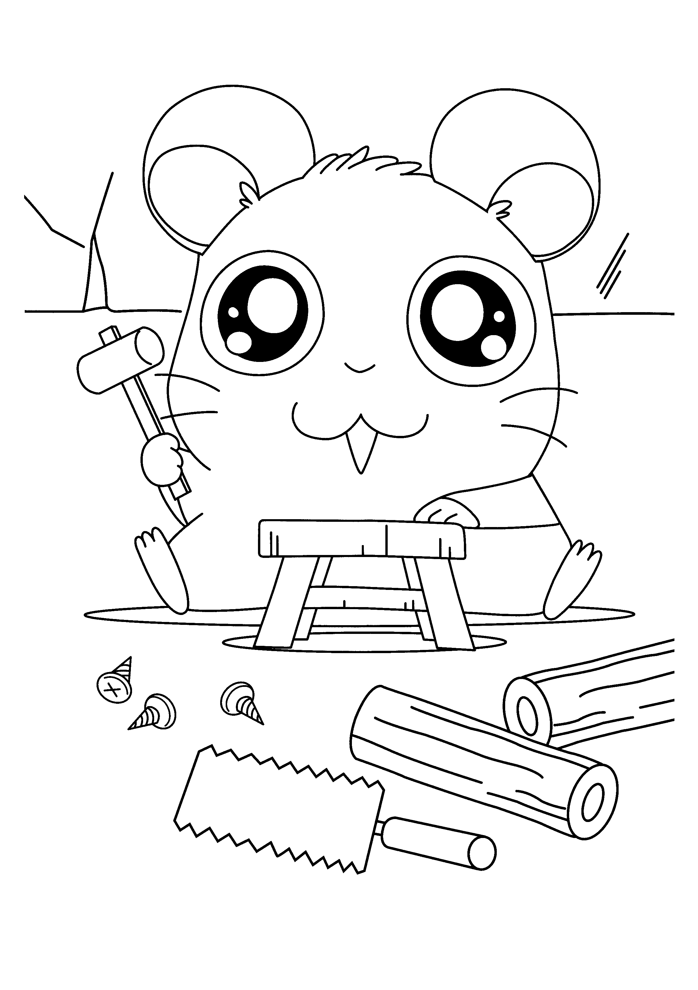 Disegno da colorare: Hamtaro (Cartoni animati) #40130 - Pagine da Colorare Stampabili Gratuite