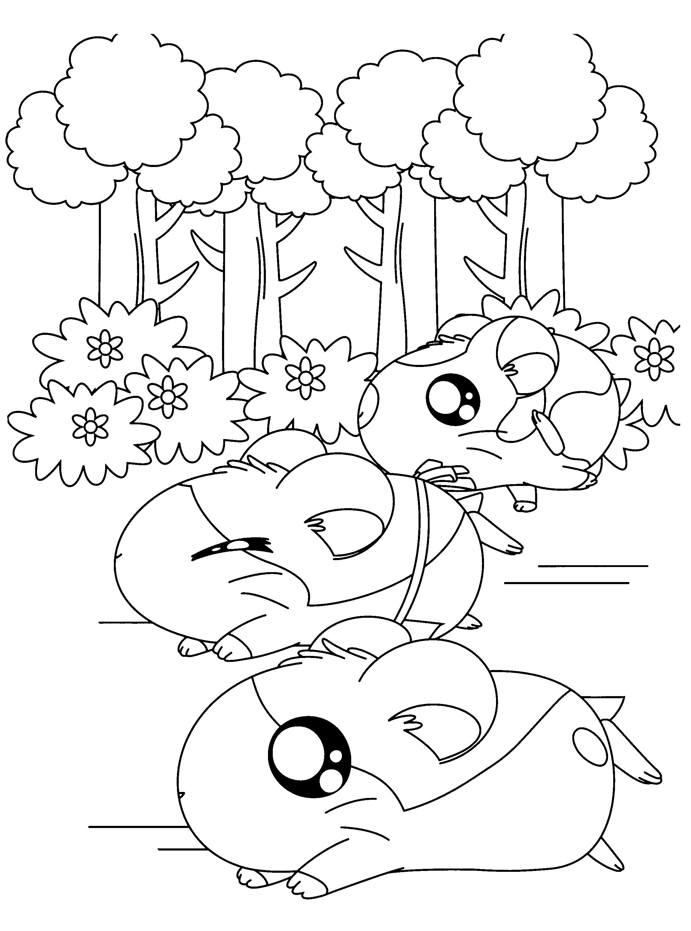 Disegno da colorare: Hamtaro (Cartoni animati) #40141 - Pagine da Colorare Stampabili Gratuite