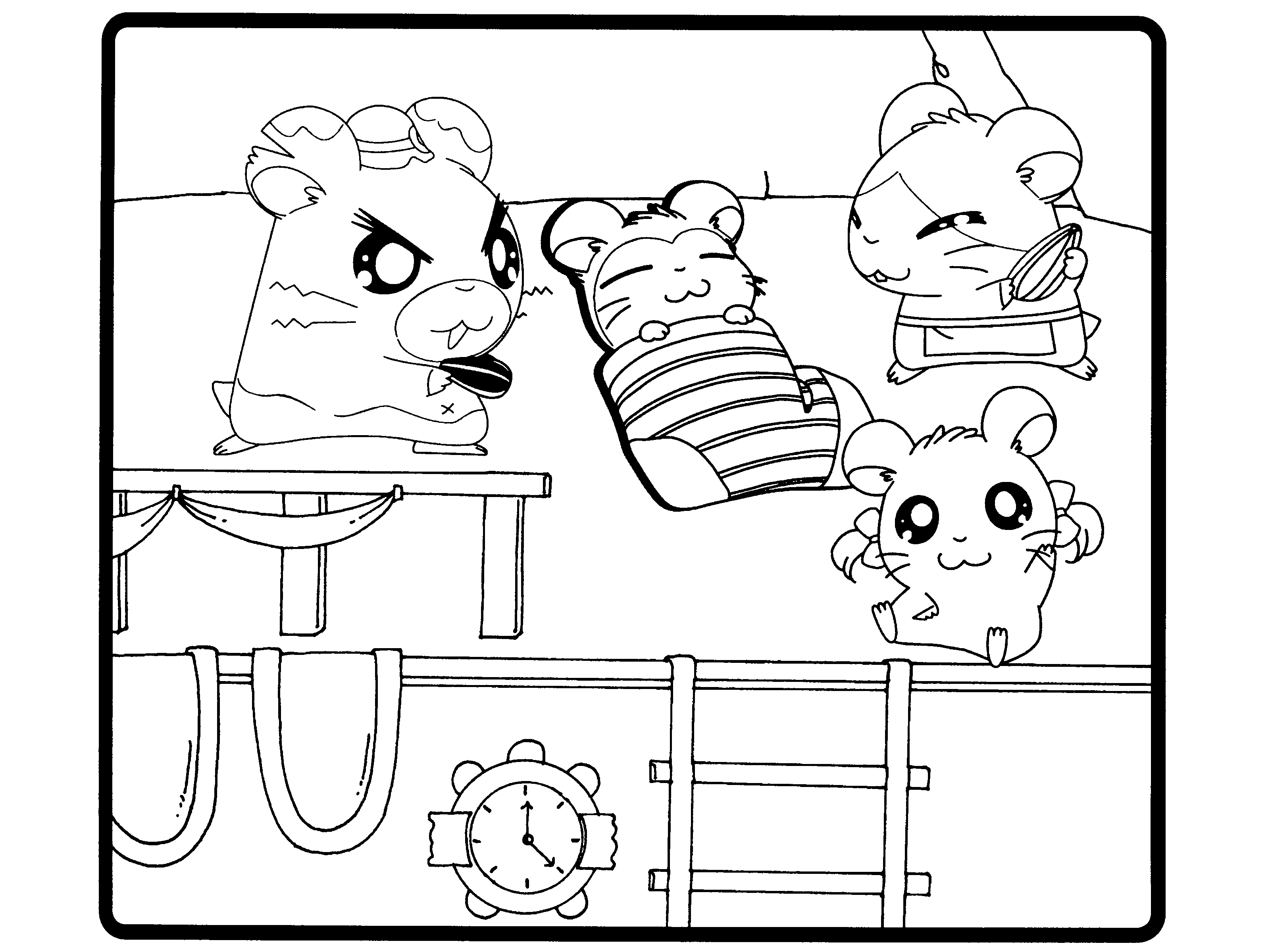 Disegno da colorare: Hamtaro (Cartoni animati) #40157 - Pagine da Colorare Stampabili Gratuite