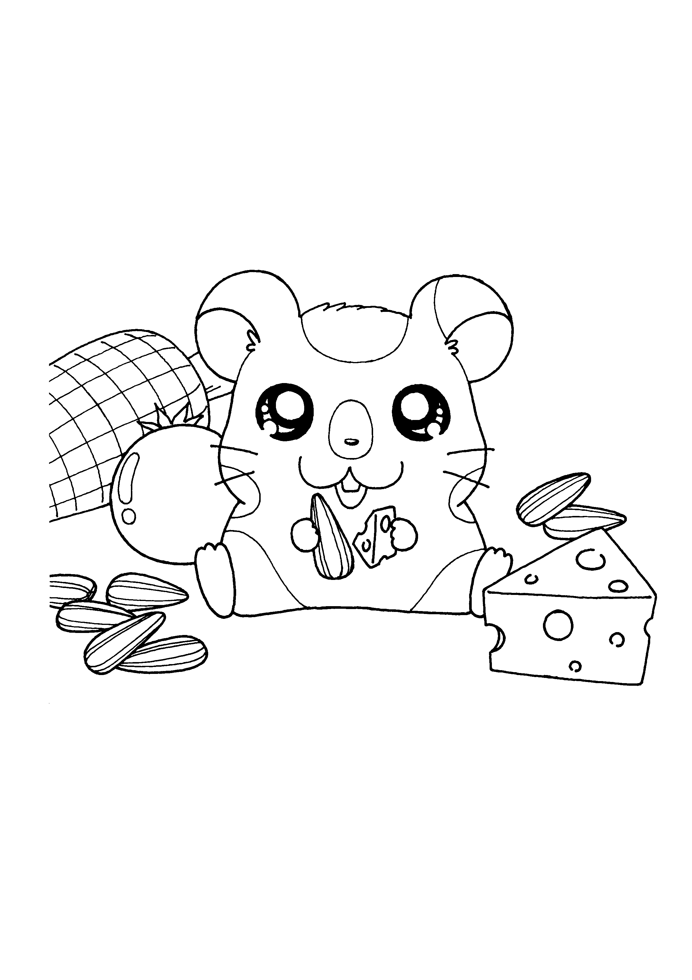 Disegno da colorare: Hamtaro (Cartoni animati) #40161 - Pagine da Colorare Stampabili Gratuite