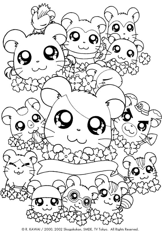 Disegno da colorare: Hamtaro (Cartoni animati) #40168 - Pagine da Colorare Stampabili Gratuite