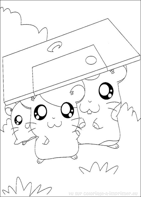 Disegno da colorare: Hamtaro (Cartoni animati) #40169 - Pagine da Colorare Stampabili Gratuite