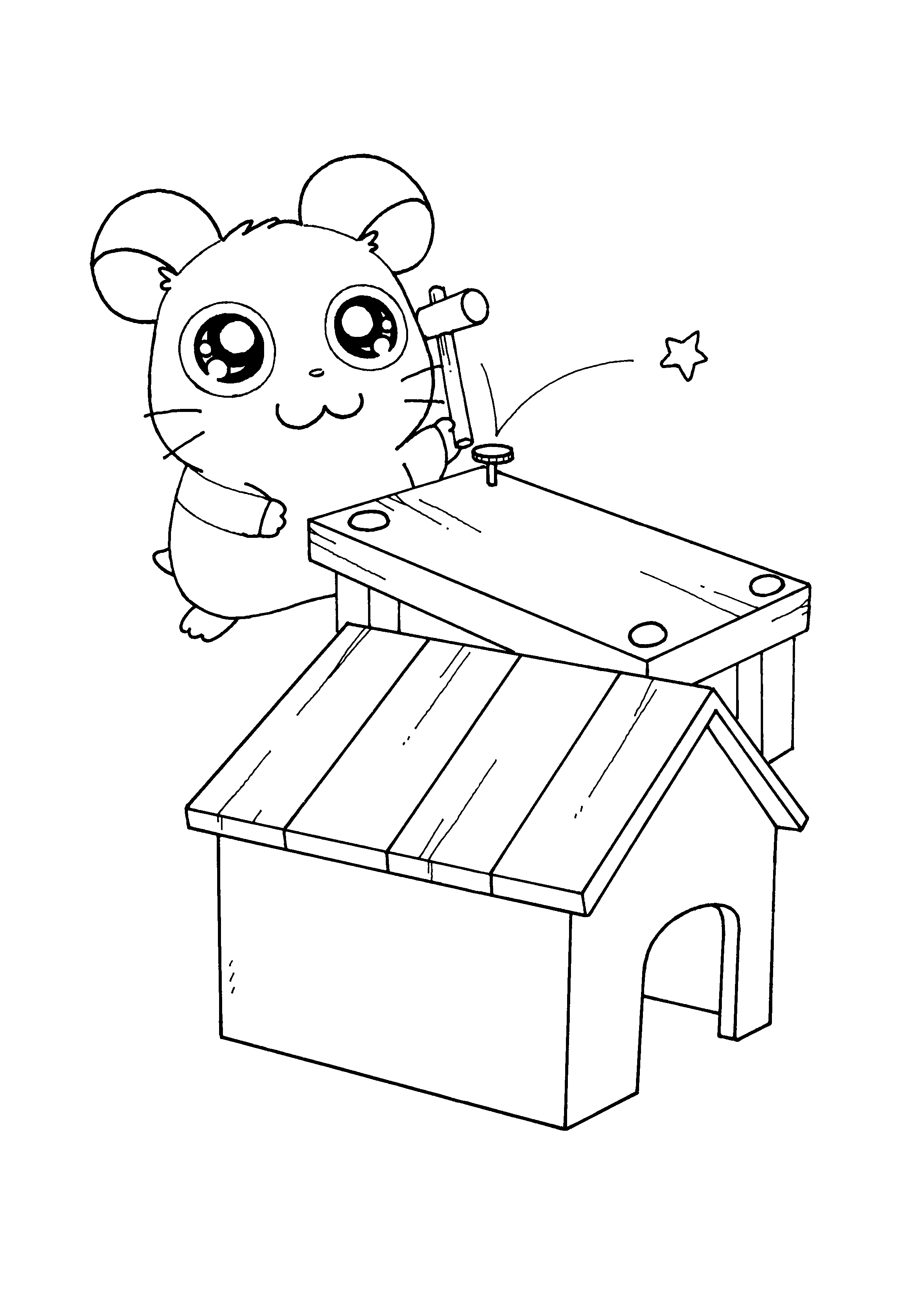 Disegno da colorare: Hamtaro (Cartoni animati) #40182 - Pagine da Colorare Stampabili Gratuite