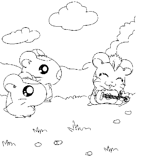 Disegno da colorare: Hamtaro (Cartoni animati) #40196 - Pagine da Colorare Stampabili Gratuite