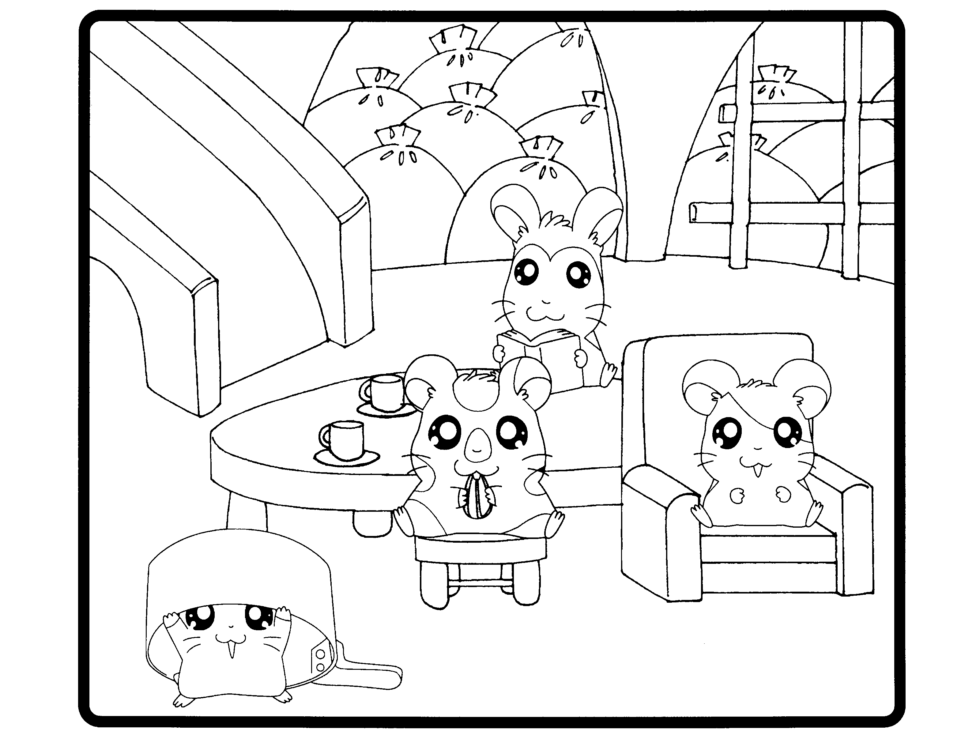 Disegno da colorare: Hamtaro (Cartoni animati) #40201 - Pagine da Colorare Stampabili Gratuite